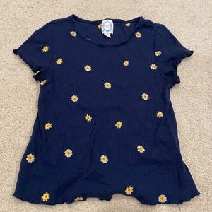 embroidered sunflower top